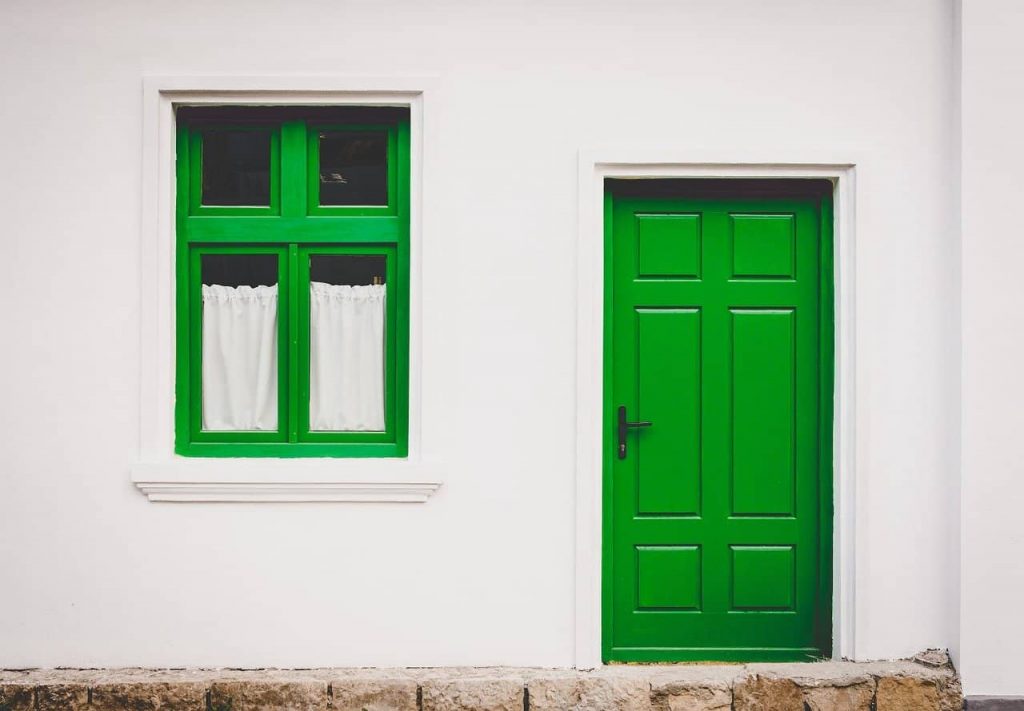 bold color entrance door